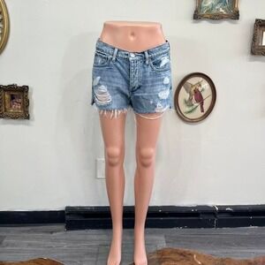 Lucky Brand Women's Distressed Denim Cutoff Shorts Size 2/26 Medium Wash